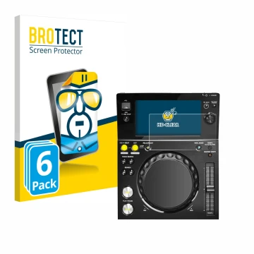 Parte frontale di una confezione del prodotto con il logo del marchio BROTECT. Accanto è raffigurato il dispositivo Pioneer XD