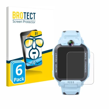 Parte frontale di una confezione del prodotto con il logo del marchio BROTECT. Accanto è raffigurato il dispositivo Imoo Watch