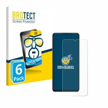 Parte frontale di una confezione del prodotto con il logo del marchio BROTECT. Accanto è raffigurato il dispositivo Oukitel C5