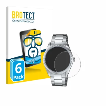 Parte frontale di una confezione del prodotto con il logo del marchio BROTECT. Accanto è raffigurato il dispositivo Casio MTP-