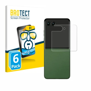 Parte frontale di una confezione del prodotto con il logo del marchio BROTECT. Accanto è raffigurato il dispositivo Motorola R