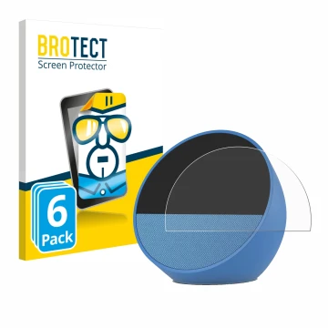 Parte frontale di una confezione del prodotto con il logo del marchio BROTECT. Accanto è raffigurato il dispositivo Amazon Ech