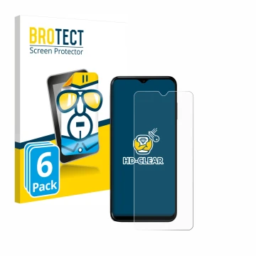 Parte frontale di una confezione del prodotto con il logo del marchio BROTECT. Accanto è raffigurato il dispositivo Nokia G60 