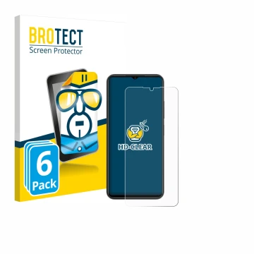 Parte frontale di una confezione del prodotto con il logo del marchio BROTECT. Accanto è raffigurato il dispositivo ZTE Blade 