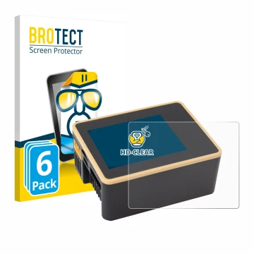 Parte frontale di una confezione del prodotto con il logo del marchio BROTECT. Accanto è raffigurato il dispositivo Junsi iCha