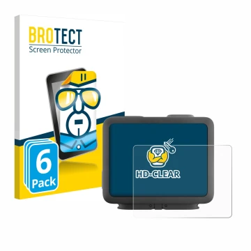 Parte frontale di una confezione del prodotto con il logo del marchio BROTECT. Accanto è raffigurato il dispositivo GoPro Hero