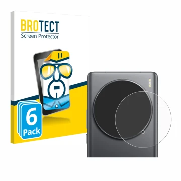 Parte frontale di una confezione del prodotto con il logo del marchio BROTECT. Accanto è raffigurato il dispositivo Vivo X100 