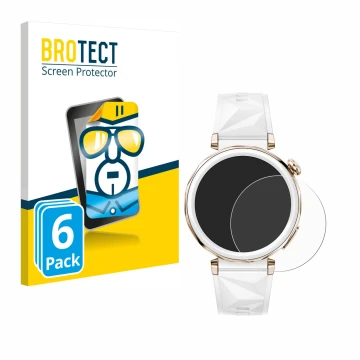 Parte frontale di una confezione del prodotto con il logo del marchio BROTECT. Accanto è raffigurato il dispositivo Huawei Wat