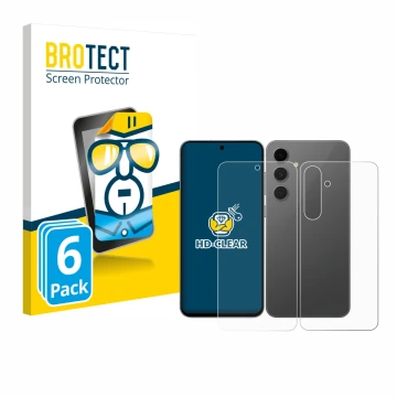 Parte frontale di una confezione del prodotto con il logo del marchio BROTECT. Accanto è raffigurato il dispositivo Samsung Ga