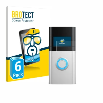 Parte frontale di una confezione del prodotto con il logo del marchio BROTECT. Accanto è raffigurato il dispositivo Ring Video