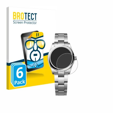 Parte frontale di una confezione del prodotto con il logo del marchio BROTECT. Accanto è raffigurato il dispositivo Rolex Oyst