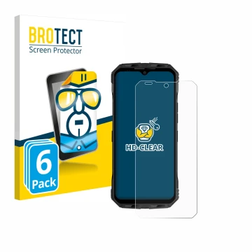 Parte frontale di una confezione del prodotto con il logo del marchio BROTECT. Accanto è raffigurato il dispositivo Doogee V M