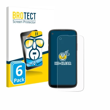 Parte frontale di una confezione del prodotto con il logo del marchio BROTECT. Accanto è raffigurato il dispositivo Unihertz J
