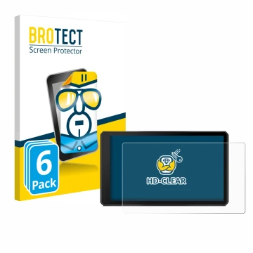 Parte frontale di una confezione del prodotto con il logo del marchio BROTECT. Accanto è raffigurato il dispositivo Garmin Tre