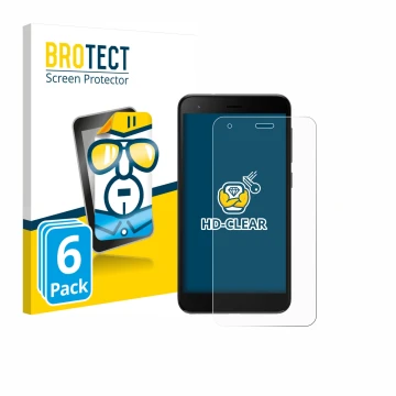 Parte frontale di una confezione del prodotto con il logo del marchio BROTECT. Accanto è raffigurato il dispositivo ZTE Blade 