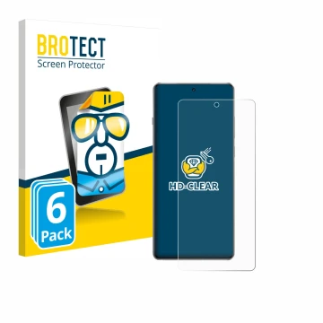 Parte frontale di una confezione del prodotto con il logo del marchio BROTECT. Accanto è raffigurato il dispositivo OnePlus 13