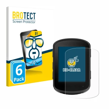 Parte frontale di una confezione del prodotto con il logo del marchio BROTECT. Accanto è raffigurato il dispositivo Garmin Edg