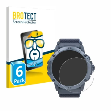 Parte frontale di una confezione del prodotto con il logo del marchio BROTECT. Accanto è raffigurato il dispositivo Coros Vert