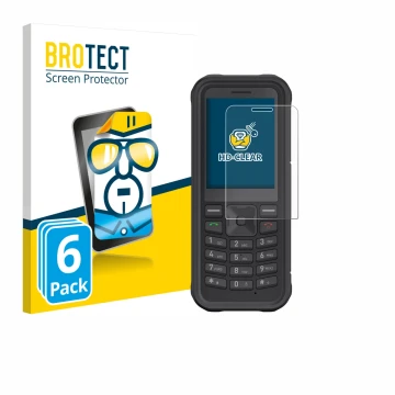 Parte frontale di una confezione del prodotto con il logo del marchio BROTECT. Accanto è raffigurato il dispositivo Sonim XP10