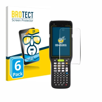 Parte frontale di una confezione del prodotto con il logo del marchio BROTECT. Accanto è raffigurato il dispositivo Zebra MC34