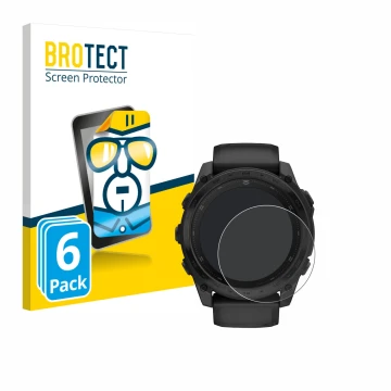 Parte frontale di una confezione del prodotto con il logo del marchio BROTECT. Accanto è raffigurato il dispositivo Garmin Tac