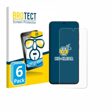 Parte frontale di una confezione del prodotto con il logo del marchio BROTECT. Accanto è raffigurato il dispositivo Samsung Ga