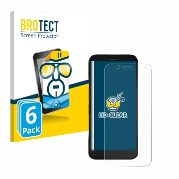 Parte frontale di una confezione del prodotto con il logo del marchio BROTECT. Accanto è raffigurato il dispositivo Datalogic 