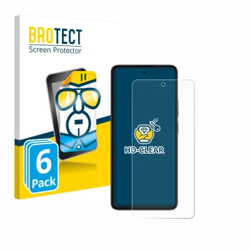 Parte frontale di una confezione del prodotto con il logo del marchio BROTECT. Accanto è raffigurato il dispositivo realme 14 