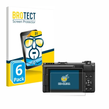 Parte frontale di una confezione del prodotto con il logo del marchio BROTECT. Accanto è raffigurato il dispositivo Canon Powe