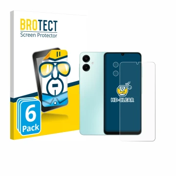 Parte frontale di una confezione del prodotto con il logo del marchio BROTECT. Accanto è raffigurato il dispositivo Samsung Ga
