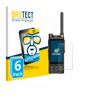 Parte frontale di una confezione del prodotto con il logo del marchio BROTECT. Accanto è raffigurato il dispositivo Hytera PDC