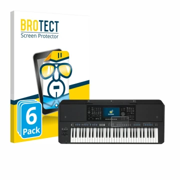 Parte frontale di una confezione del prodotto con il logo del marchio BROTECT. Accanto è raffigurato il dispositivo Yamaha PSR