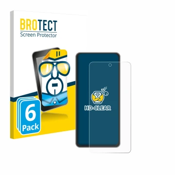 Parte frontale di una confezione del prodotto con il logo del marchio BROTECT. Accanto è raffigurato il dispositivo realme GT 