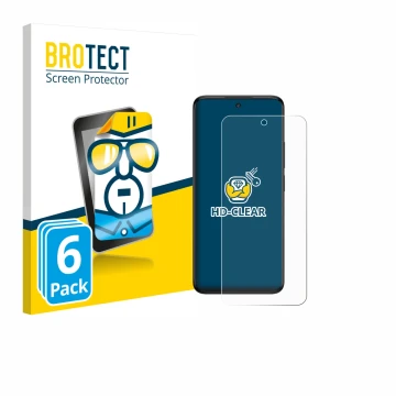 Parte frontale di una confezione del prodotto con il logo del marchio BROTECT. Accanto è raffigurato il dispositivo TCL 60 5G 