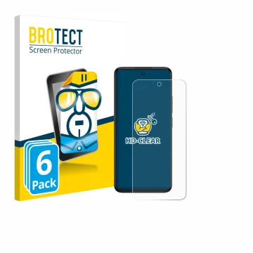 Parte frontale di una confezione del prodotto con il logo del marchio BROTECT. Accanto è raffigurato il dispositivo TCL SE Nxt