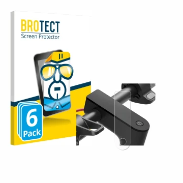 Parte frontale di una confezione del prodotto con il logo del marchio BROTECT. Accanto è raffigurato il dispositivo Xiaomi Ele