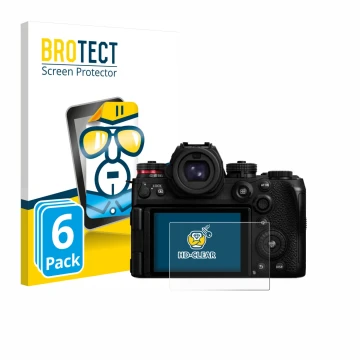 Parte frontale di una confezione del prodotto con il logo del marchio BROTECT. Accanto è raffigurato il dispositivo Panasonic 