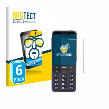 Parte frontale di una confezione del prodotto con il logo del marchio BROTECT. Accanto è raffigurato il dispositivo BlindShell