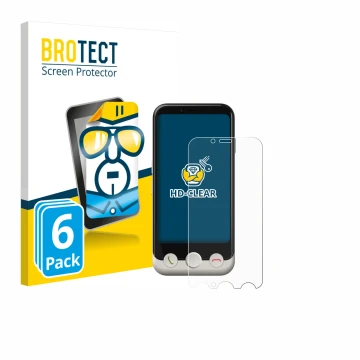 Parte frontale di una confezione del prodotto con il logo del marchio BROTECT. Accanto è raffigurato il dispositivo Doro Auror