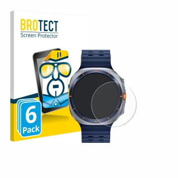 Parte frontale di una confezione del prodotto con il logo del marchio BROTECT. Accanto è raffigurato il dispositivo Samsung Ga