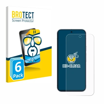 Parte frontale di una confezione del prodotto con il logo del marchio BROTECT. Accanto è raffigurato il dispositivo Google Pix