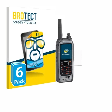 Parte frontale di una confezione del prodotto con il logo del marchio BROTECT. Accanto è raffigurato il dispositivo Icom IC-A2