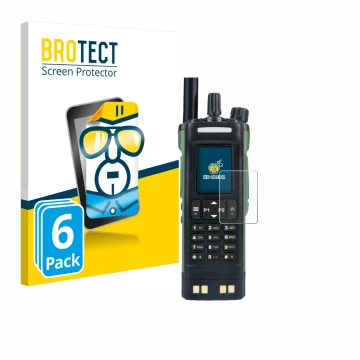 Parte frontale di una confezione del prodotto con il logo del marchio BROTECT. Accanto è raffigurato il dispositivo Baofeng DM