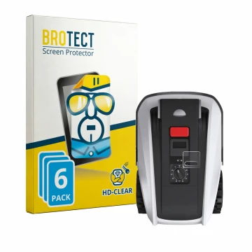 Parte frontale di una confezione del prodotto con il logo del marchio BROTECT. Accanto è raffigurato il dispositivo Ecovacs Go