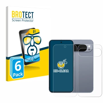 Parte frontale di una confezione del prodotto con il logo del marchio BROTECT. Accanto è raffigurato il dispositivo Google Pix