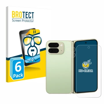 Parte frontale di una confezione del prodotto con il logo del marchio BROTECT. Accanto è raffigurato il dispositivo Google Pix