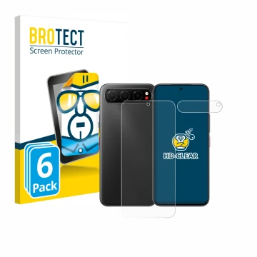 Parte frontale di una confezione del prodotto con il logo del marchio BROTECT. Accanto è raffigurato il dispositivo Nubia Air 