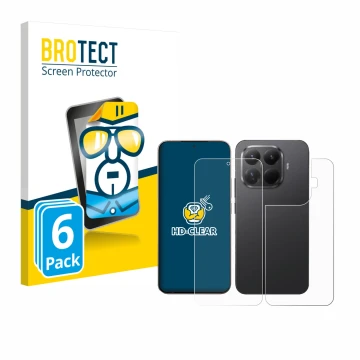 Parte frontale di una confezione del prodotto con il logo del marchio BROTECT. Accanto è raffigurato il dispositivo Xiaomi 15T