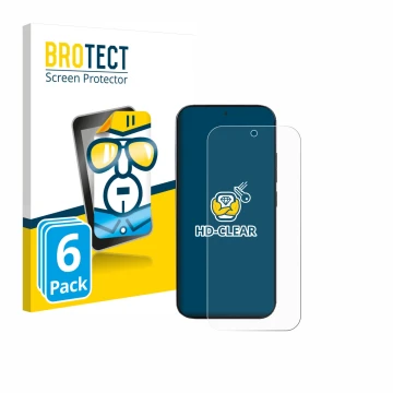 Parte frontale di una confezione del prodotto con il logo del marchio BROTECT. Accanto è raffigurato il dispositivo Xiaomi 17 