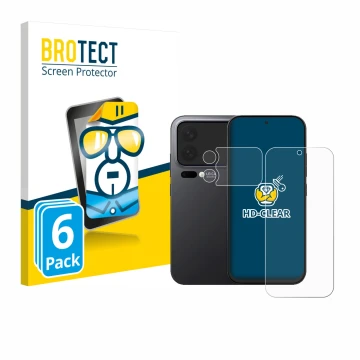 Parte frontale di una confezione del prodotto con il logo del marchio BROTECT. Accanto è raffigurato il dispositivo Xiaomi 17 